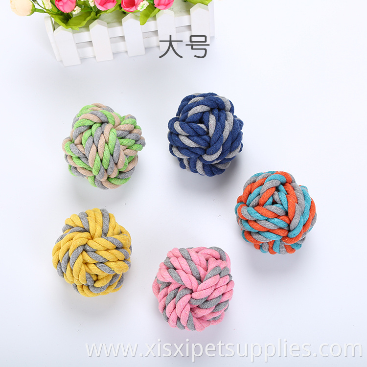 Rope Ball Dog Toy Teeth Cleaning Chew Toys Wholesale Braided Cotton for Dogs Pet Toys Different Color Cotton +polyster Opp Bag